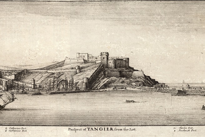 17th century drawing of the fortifications at Tangier